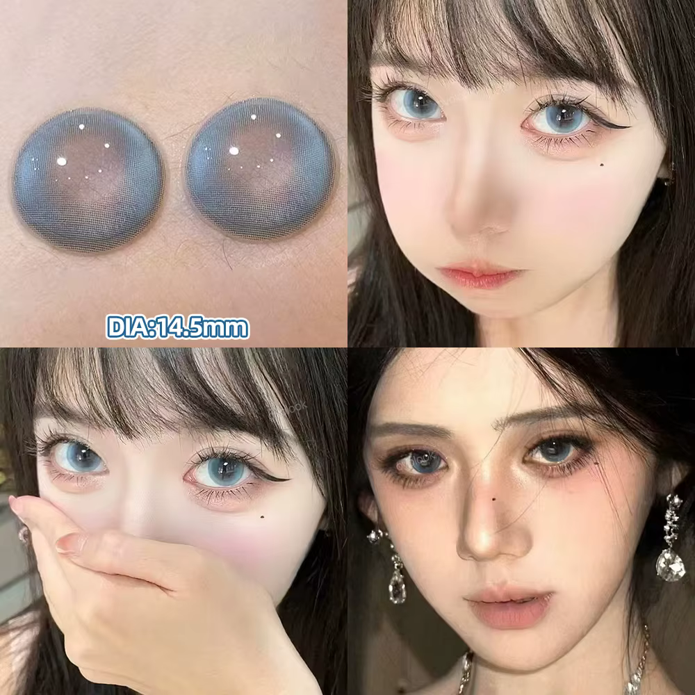 OVOLOOK-2pcs lentilles de Contact colorées sur ordonnance pour les yeux lentilles violettes beauté élèves myopie lentilles de couleur des yeux lentille bleue naturelle