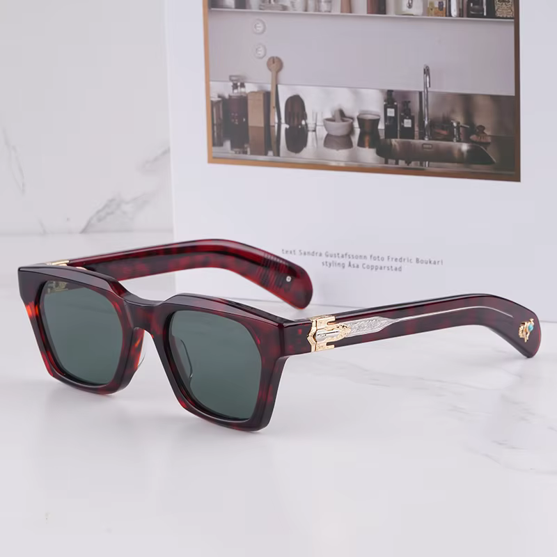 STERETT – Lunettes de soleil œil de chat vintage rouge écaille de tortue pour homme