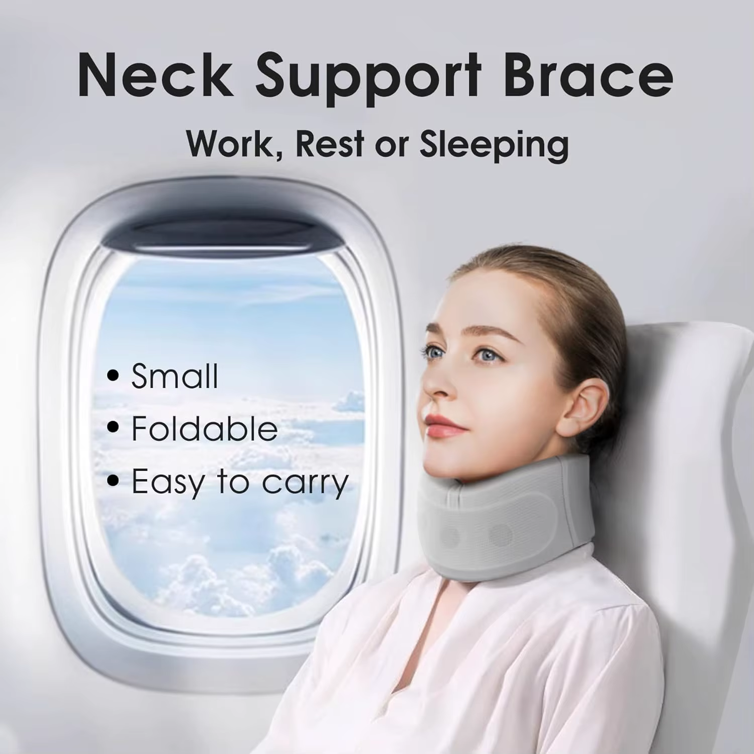 Attelle cervicale pour douleur et soutien du cou, attelle de soutien du cou, col cervical réglable adapté aux bureaux et aux maisons