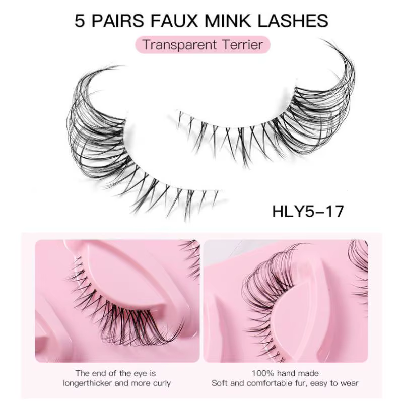 5 paires de faux cils effet œil de renard
