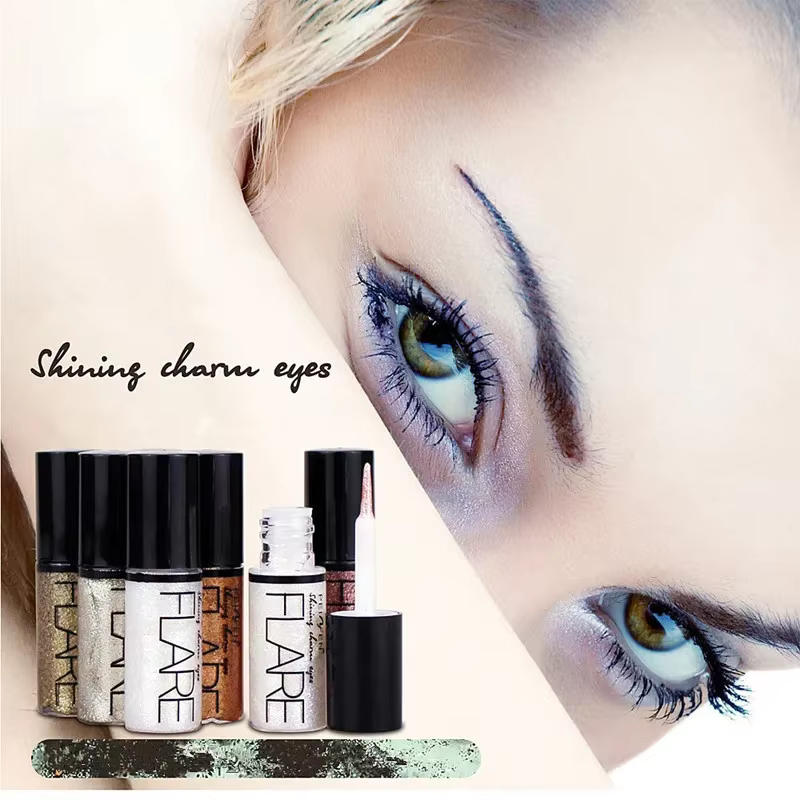Professionnel nouveau brillant Eye Liners cosmétiques pour femmes Pigment argent Rose or couleur liquide paillettes Eyeliner maquillage beauté