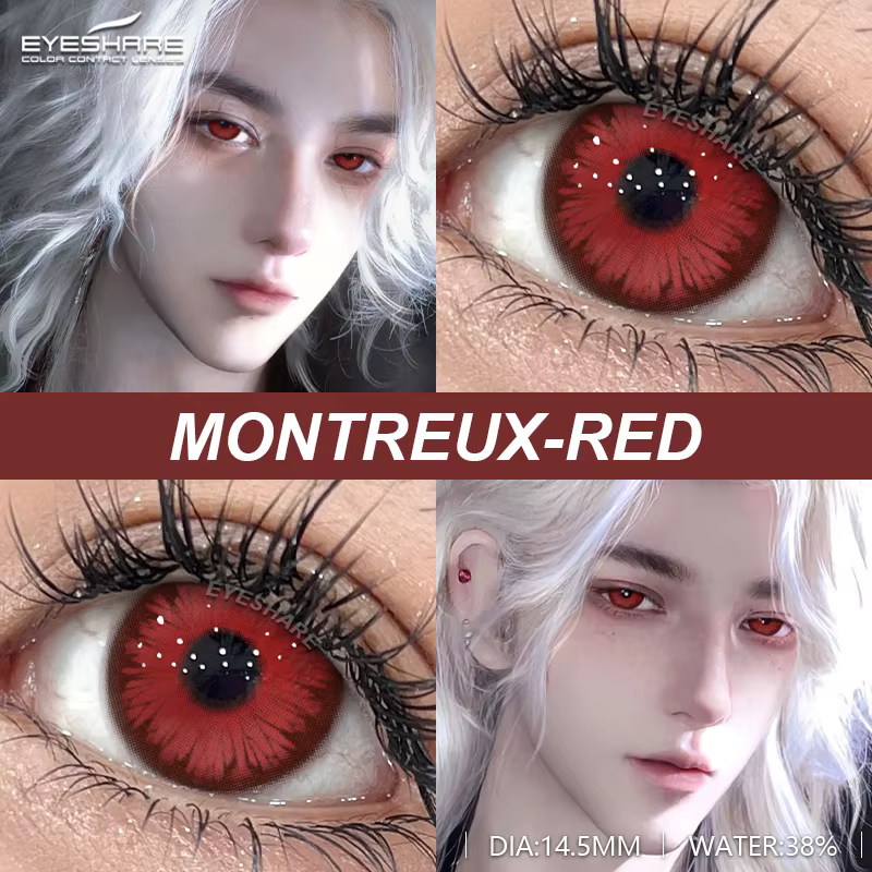 AMARA 1 paire de lentilles de Contact Cosplay rouge pour les yeux