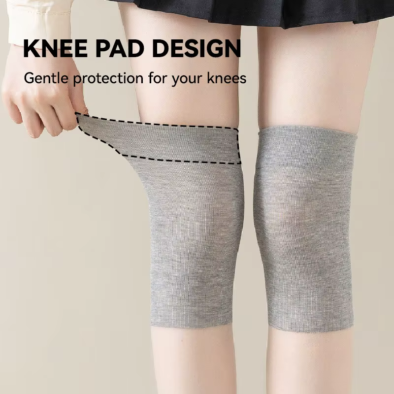 Chaussettes hautes pour femmes, fines et transparentes en nylon, pour l'été, avec bande antidérapante en silicone, anti-accroc, pour réchauffer les genoux