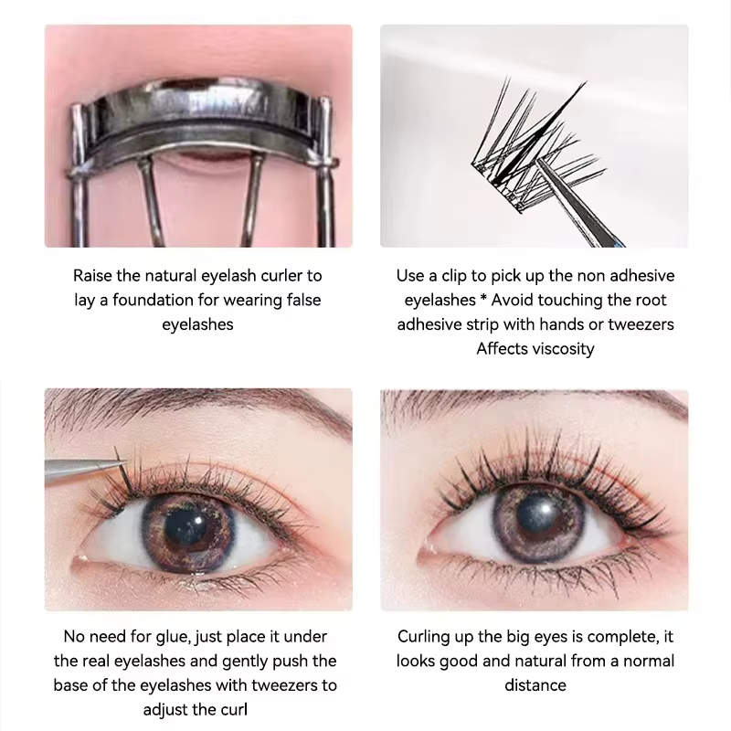 Faux cils en grappes sans colle - Auto-adhésifs