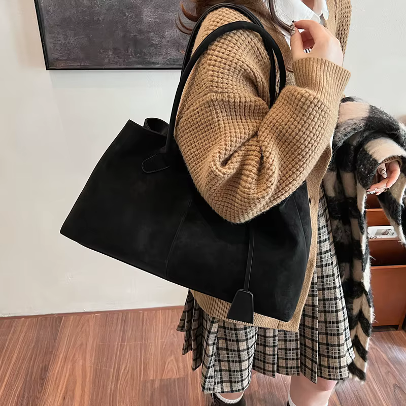 Sac à main polyvalent en faux daim pour femme, sac à main de grande capacité, sac initié, haute qualité, produit tendance, savoir, solide, 2025