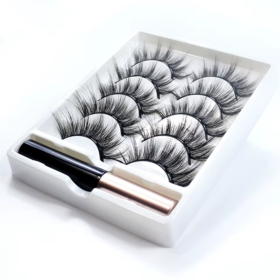 REDSIREN 5 paires de cils magnétiques avec Eyeliner