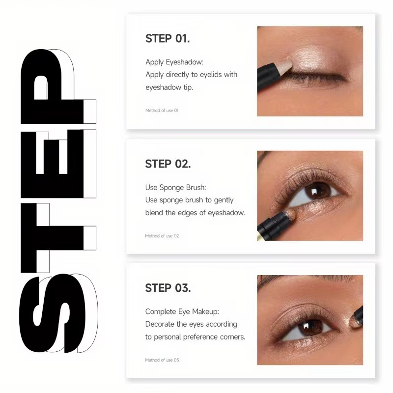 Bâton de fard à paupières à paillettes métalliques