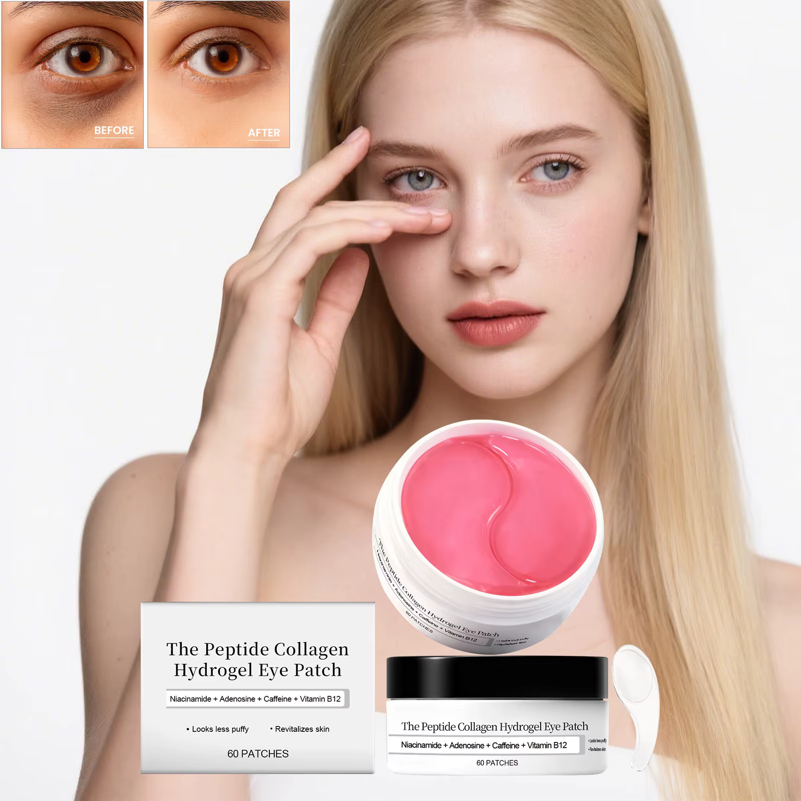 Patch pour les yeux en Hydrogel au collagène peptidique