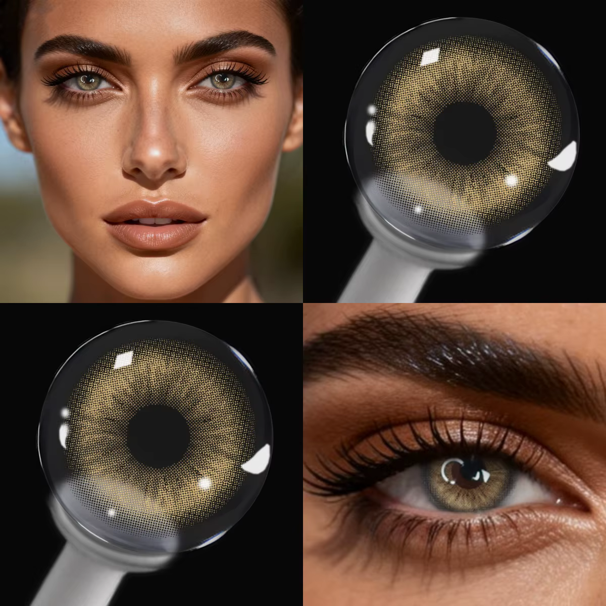 VISUASHOW Sora Lentilles de Contact Colorées 14.2mm Petites Pupilles Marron Naturel Doux Demi-Annuelles Décoration Oculaire Cosmétique Tendance