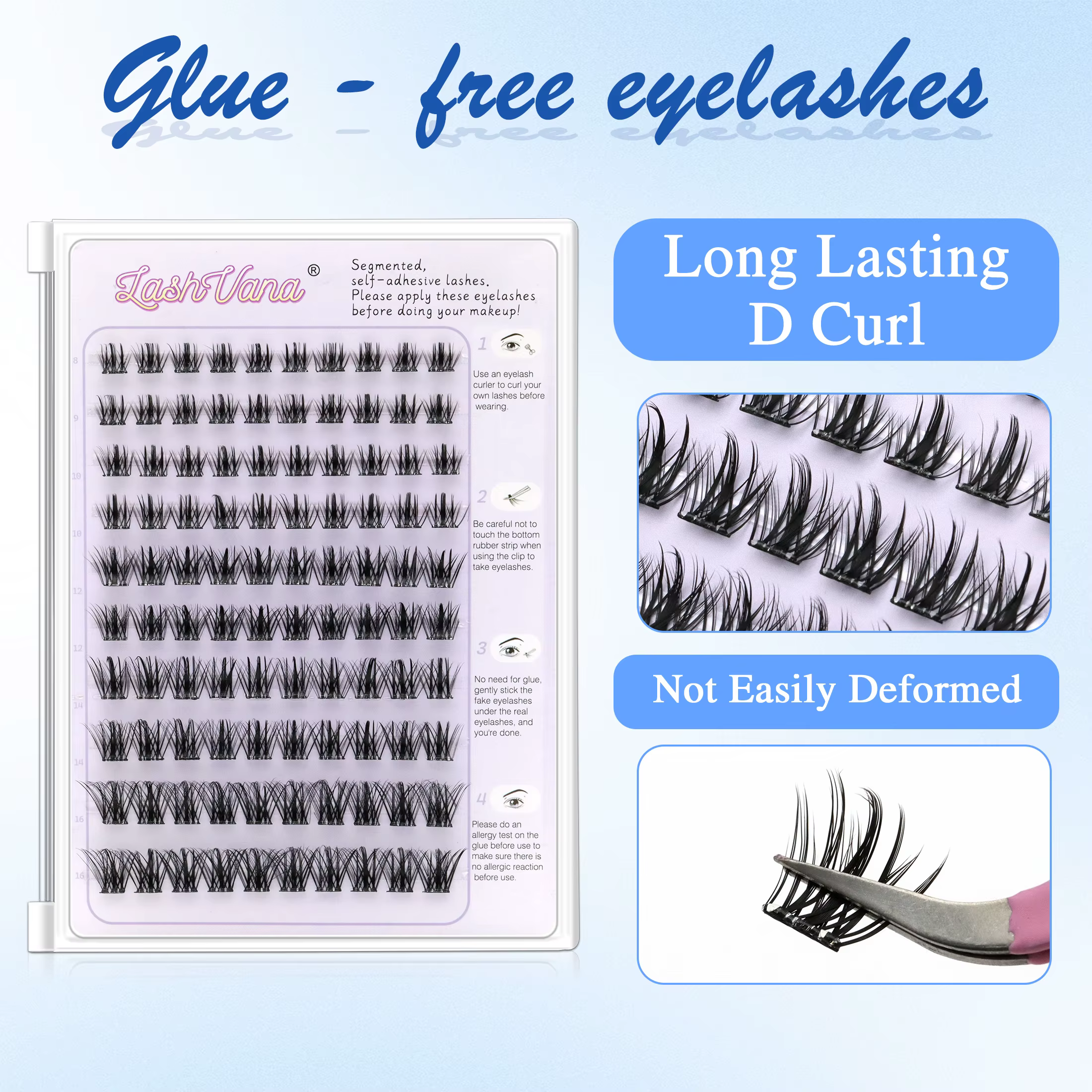 Faux cils autocollants sans colle