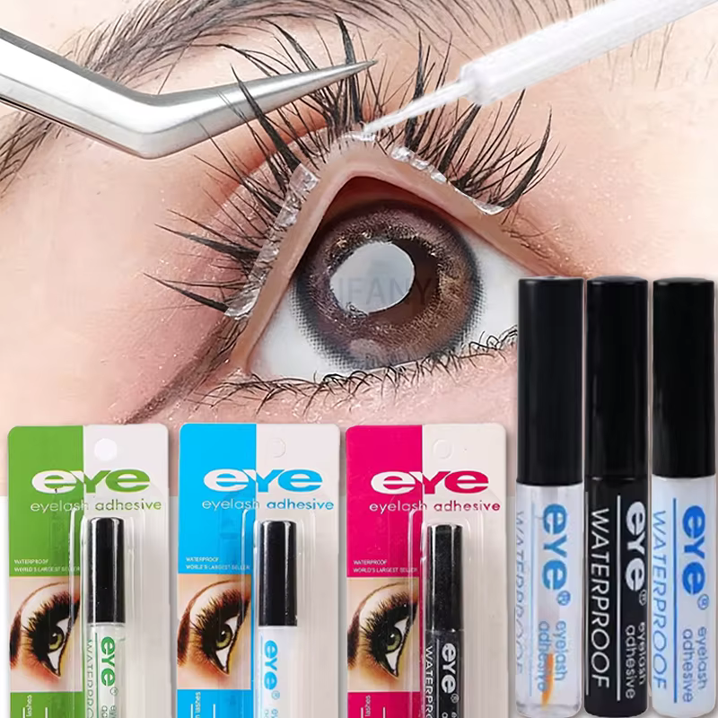 Colle pour faux cils transparente blanche et noire