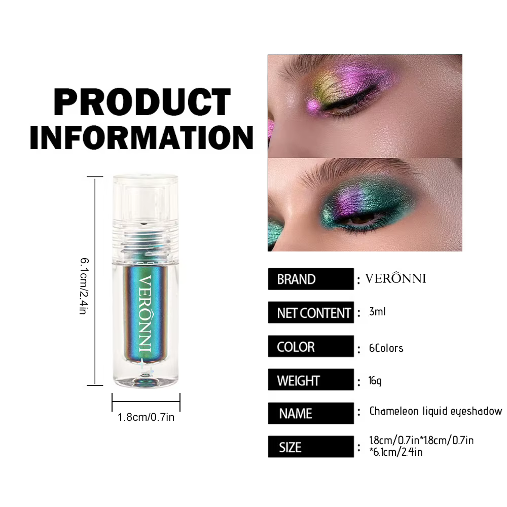 Fard à paupières liquide caméléon à Pigments chromés