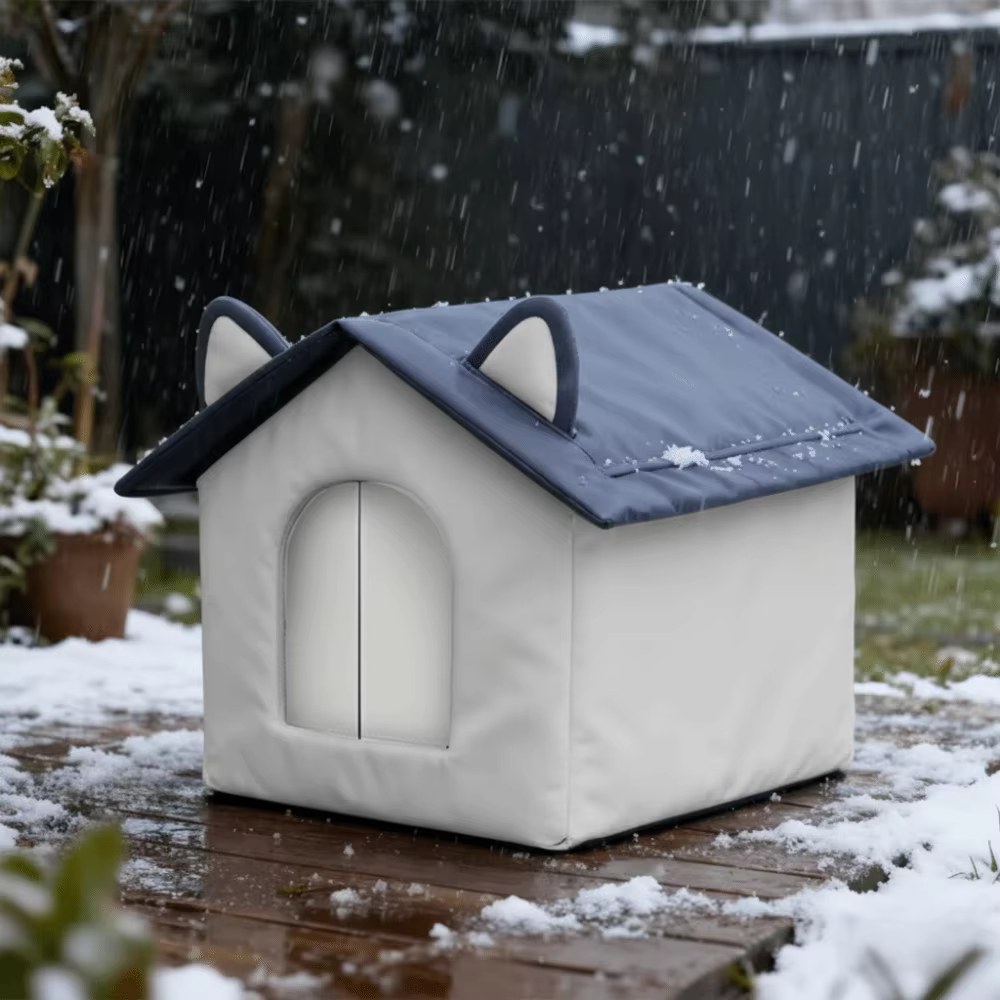 Maison d'extérieur chaude pour chat, Base étanche et résistante à l'humidité, abri pour chat errant, conception fermée, nid d'hiver coupe-vent pour chat