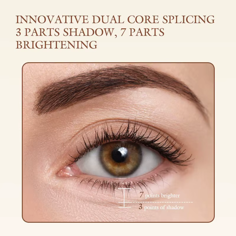 Crayon illuminateur Aegyo Sal waterproof naturel double couleur pour les yeux, effet « silkworm », contour et highlighter pour le maquillage des yeux