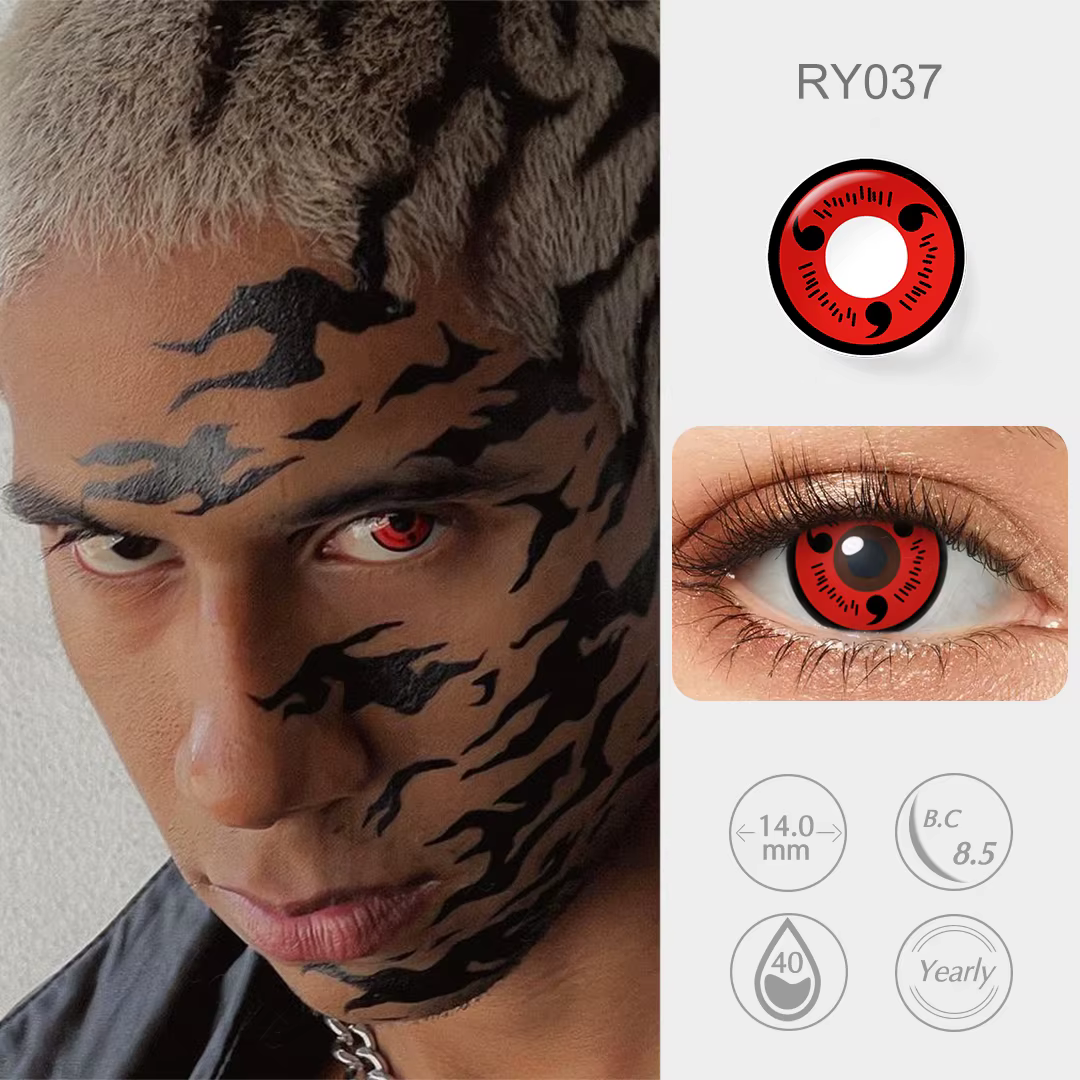 Pseyeche 14MM Sharingan Rinnegan Halloween lentilles de Contact Sclera