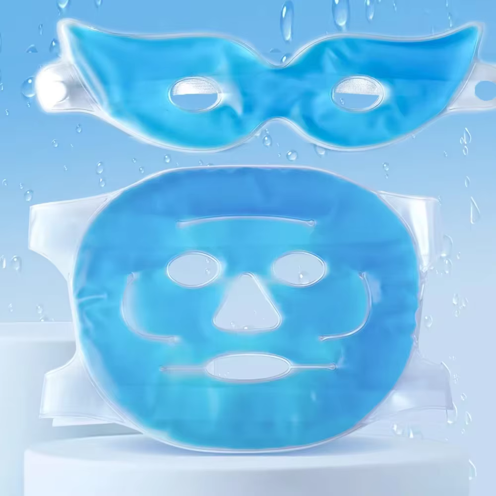 Masque rafraîchissant pour le visage, masque pour les yeux en Gel, Pack de glace, thérapie chaude et froide en PVC, outil de soins de la peau, masque facial en Gel raffermissant pour la peau, masque d