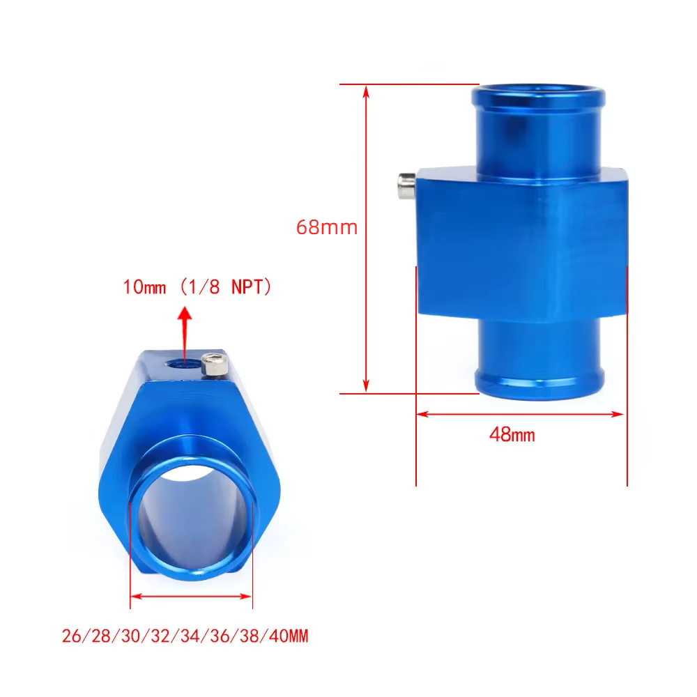 Jauge de température de l'eau, capteur de température de l'eau du radiateur, 40mm 38mm 36mm 34mm 32mm 30mm 28mm, adaptateur de tuyau