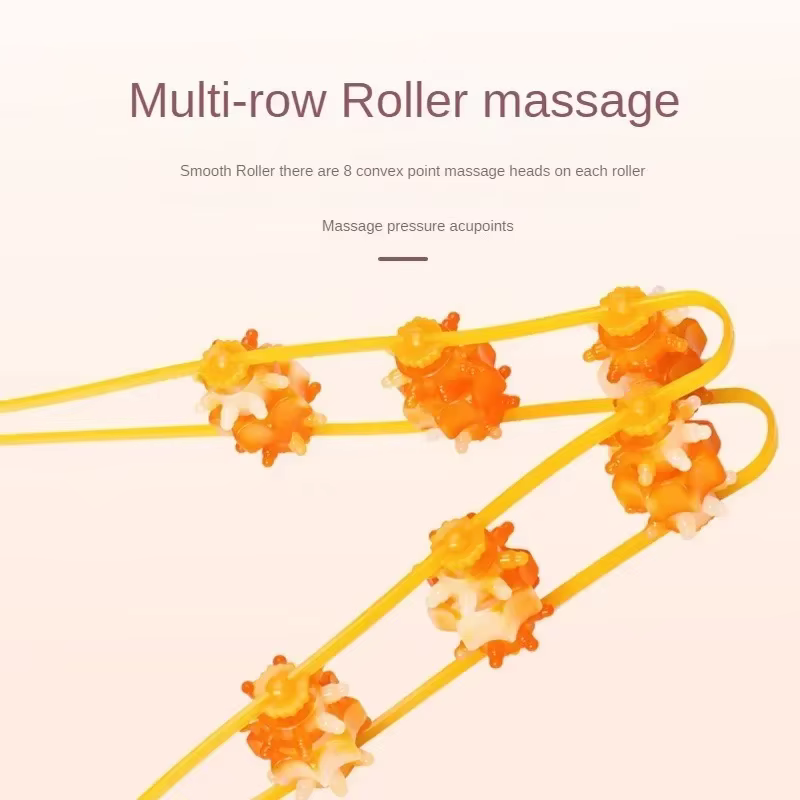 Masseur musculaire du dos, des épaules et du cou, rouleau de Massage de physiothérapie de Fitness, rouleau de traction de perles, Massage des jambes du dos et de la taille