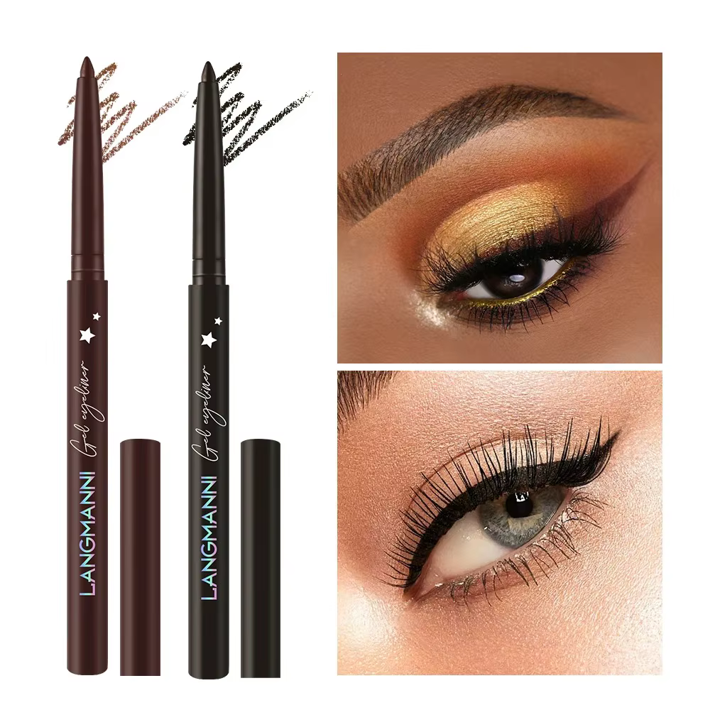 Crayon Eyeliner Gel à Application Facile Ultra-Lisse Imperméable Longue Tenue pour la Ligne des Yeux et des Cils
