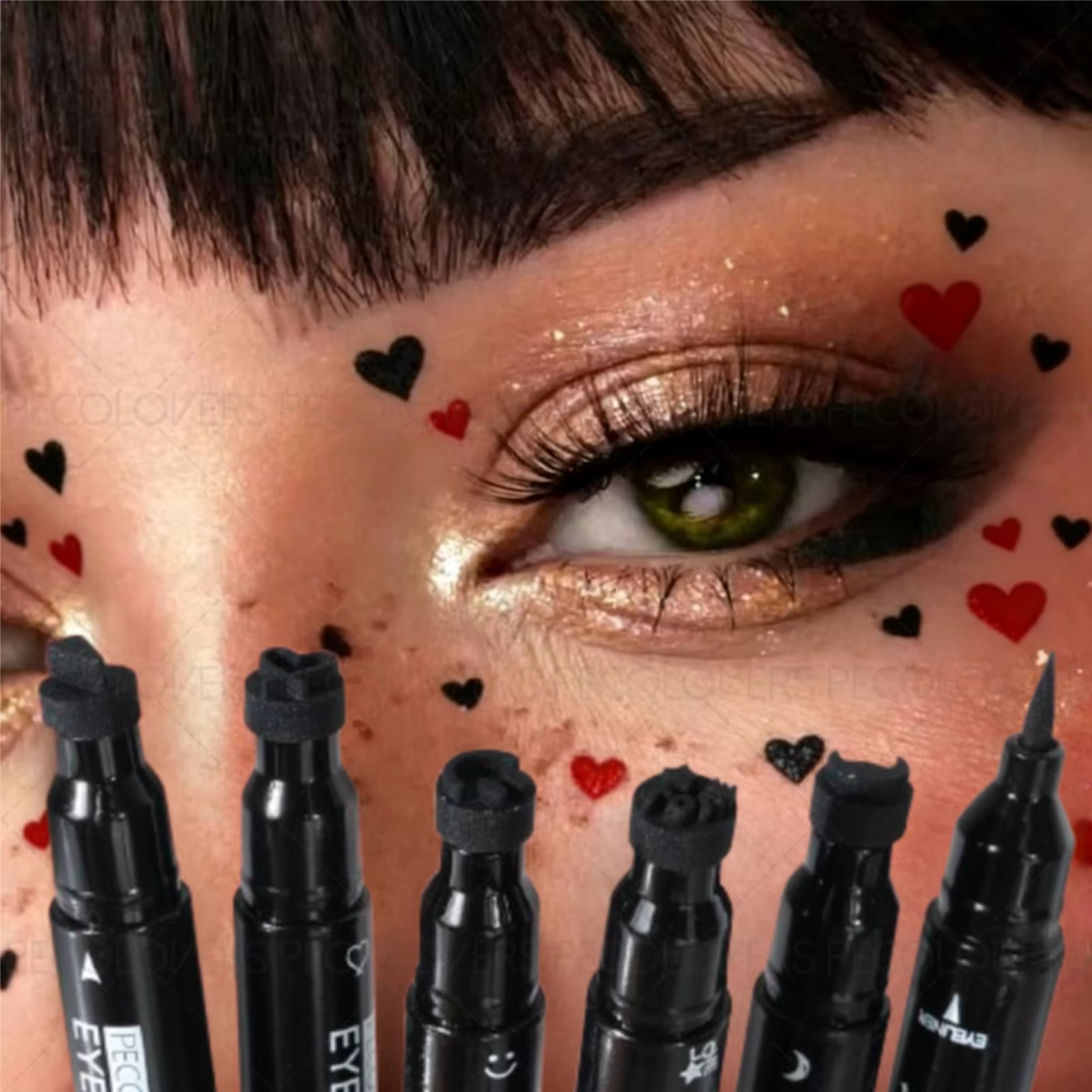 1 eyeliner liquide pour la Saint-Valentin (avec tampon) - Formule imperméable
