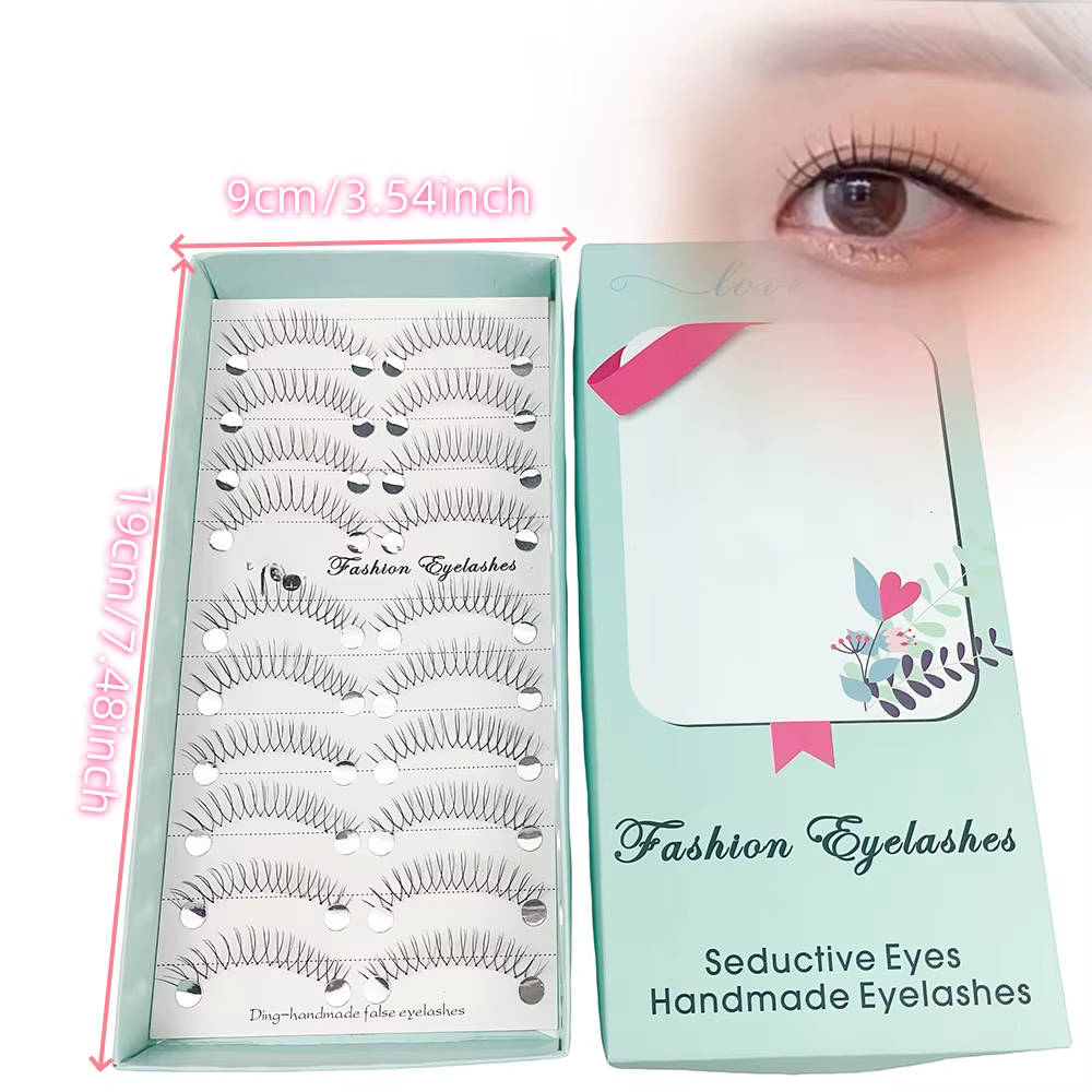 10 paires de faux cils Style Anime 11Mm recourbés en forme de C épaisseur 0.07 sans déformation