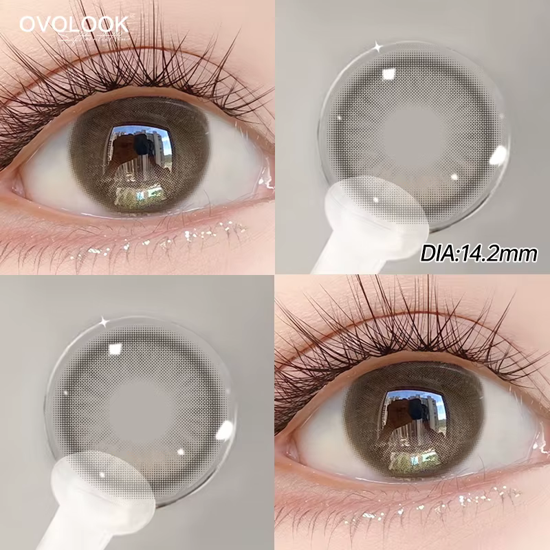 1 Paire de lentilles de contact marron grandes pour maquillage des yeux
