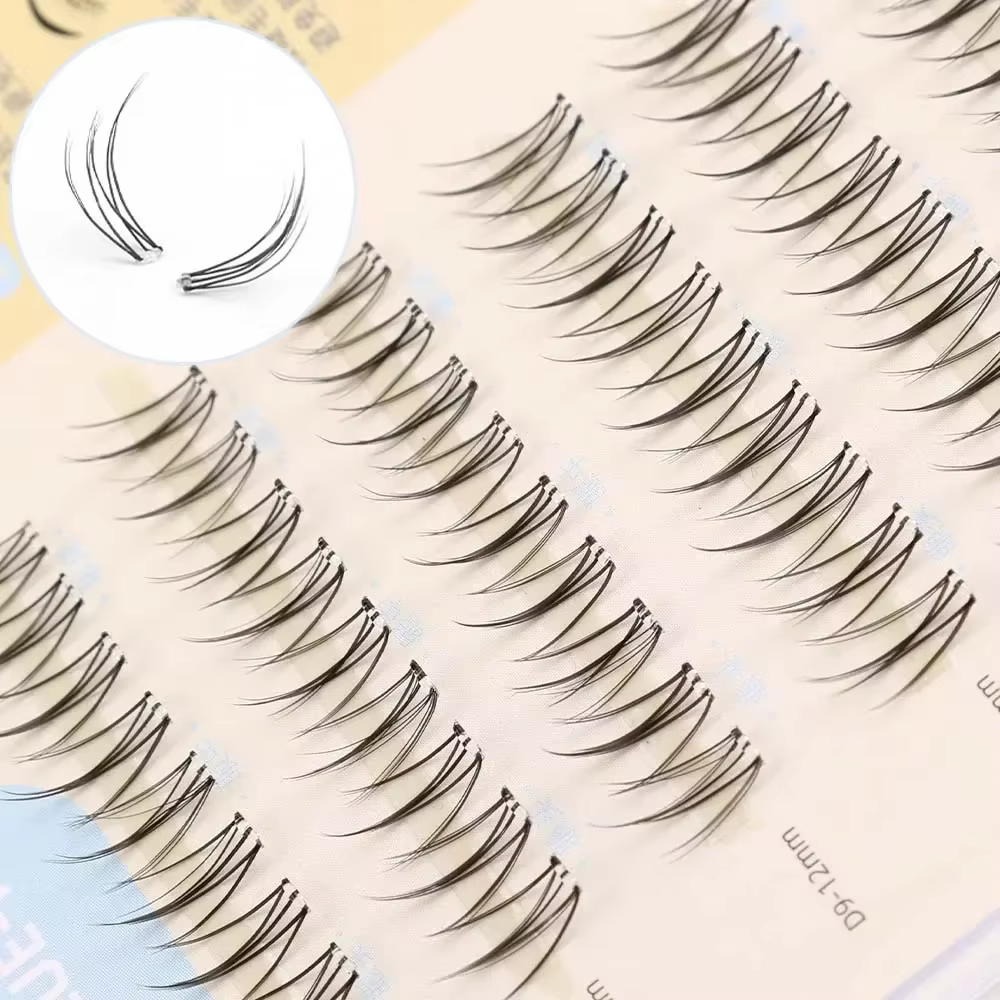 Pas besoin de colle faux cils moelleux auto-adhésif réutilisable bande transparente grappe segmentée bricolage Manga