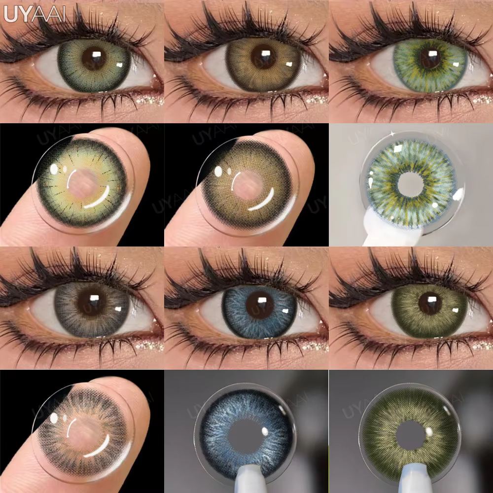 UYAAI 1 paire d'élèves colorées pour les yeux naturel brun grands