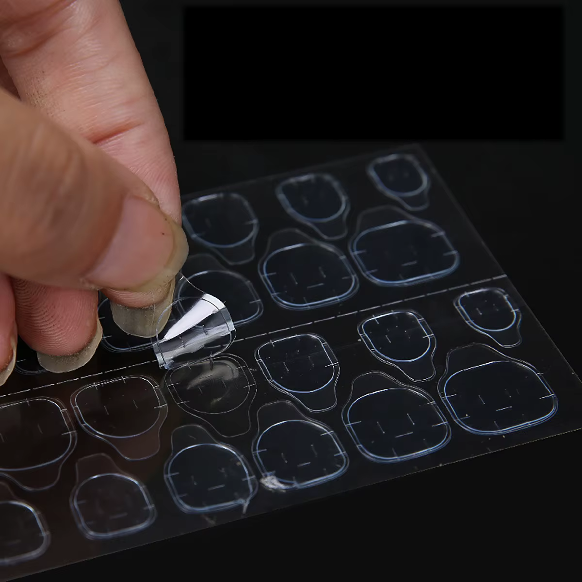 120 pièces faux ongles autocollant Transparent Double face bandes adhésives autocollants presse sur faux ongles conseils Extension autocollant