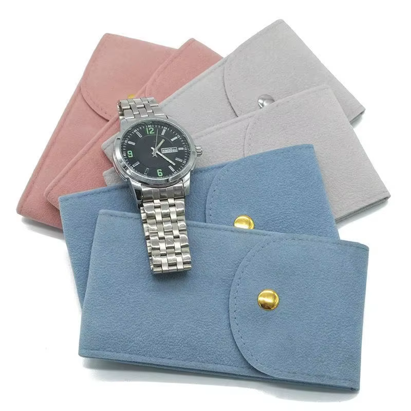 Sac de rangement pour montres en velours, anti-poussière, doublure douce anti-rayures, fermeture à pression, pour collection et voyages quotidiens