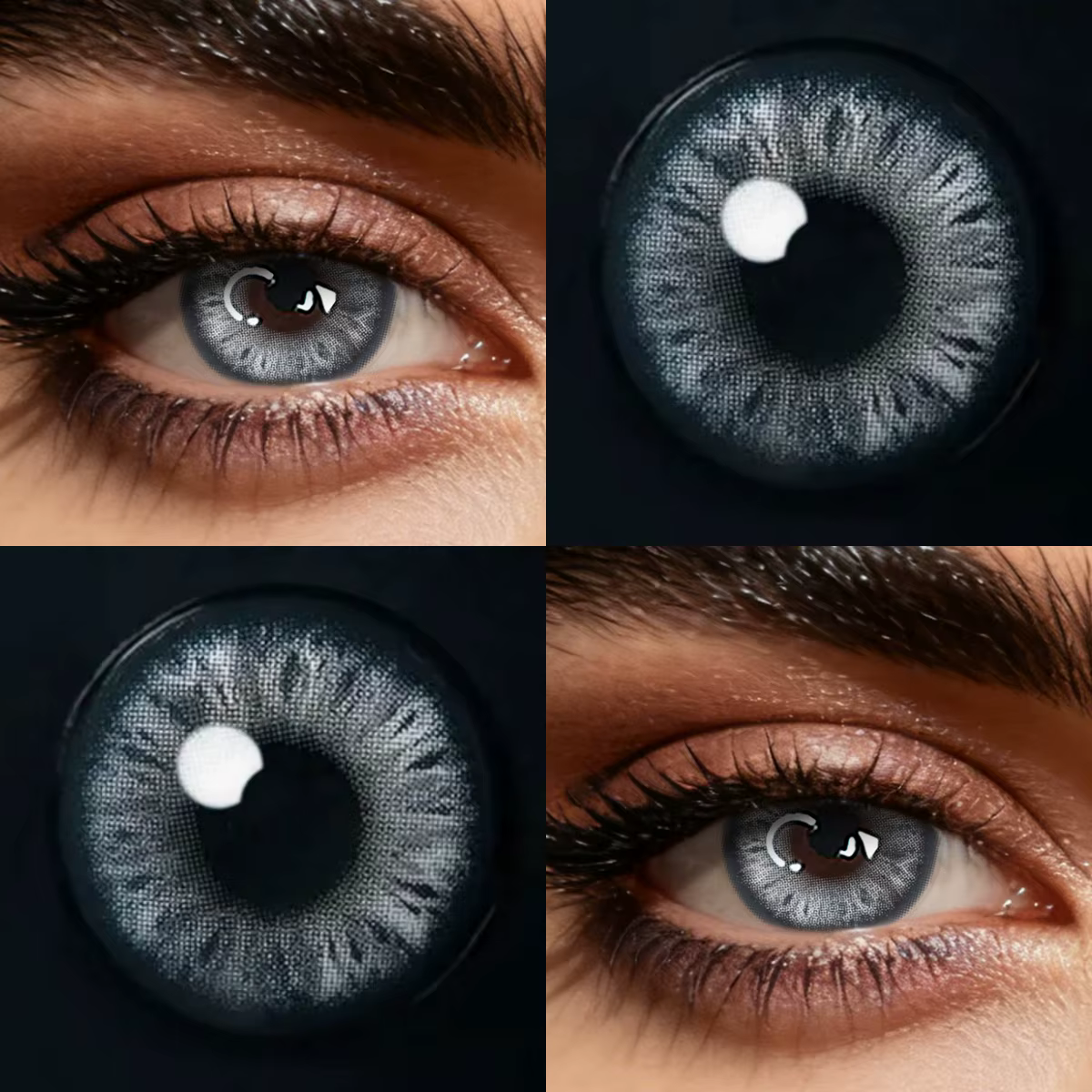 VISUASHOW Lentilles de contact colorées noires Twinkle