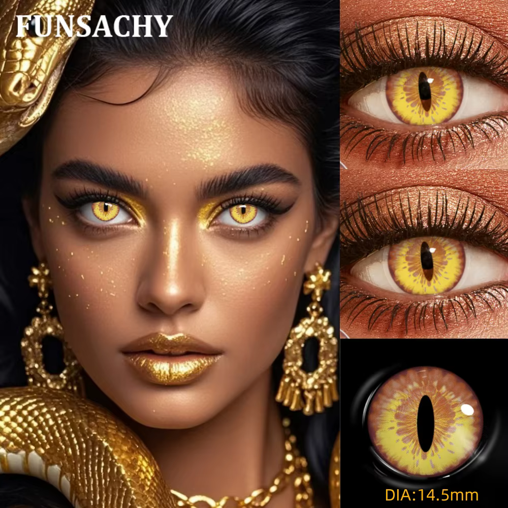 FUNSACHY Cosplay lentilles de Contact blanches pour les yeux lentille de jeu de rôle Anime Halloween