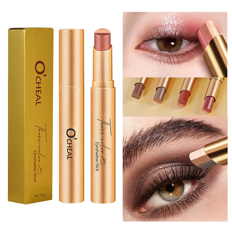O'CHEAL trois couleurs ombre à paupières bâton dégradé délicat brillant imperméable paillettes