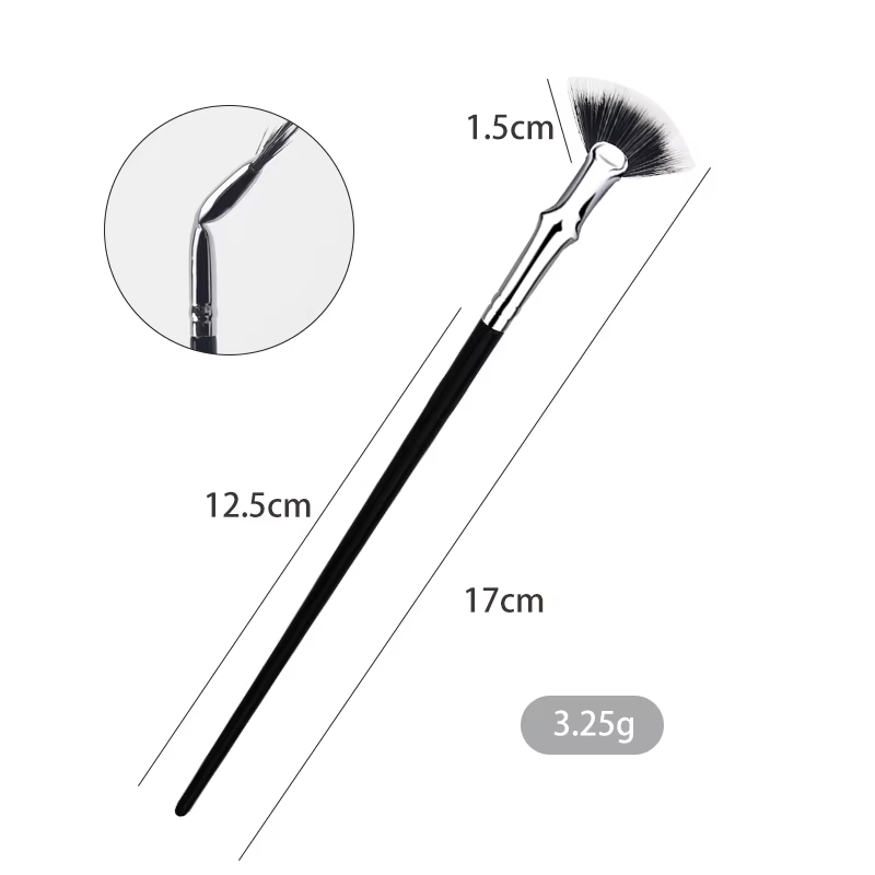 Brosse de maquillage professionnelle en forme d'éventail