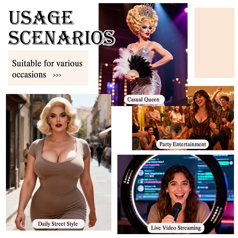 Prothèses mammaires réalistes en silicone, gros seins pour Drag Queen – Prothèse de poitrine artificielle bonnet C/D/E/G pour hommes travestis et transgenres