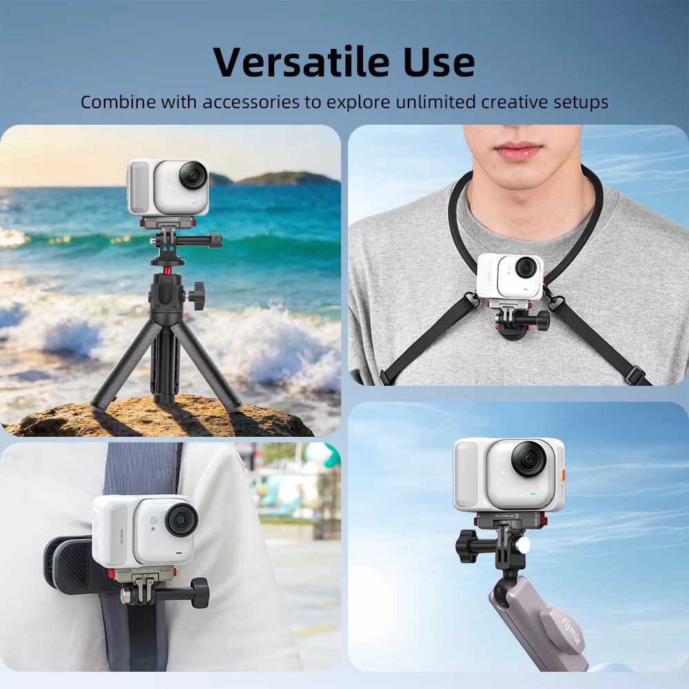 Base à dégagement rapide Flymile pour accessoires d'appareil photo Insta360 GO Ultra, adaptateur magnétique rotatif, support métallique pliable