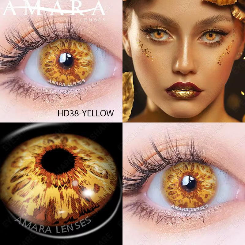 AMARA – lentilles de Contact de couleur jaune pour les yeux