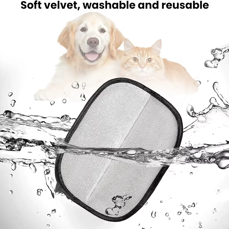 Gant d'épilation pour animaux de compagnie, gants d'épilation électrostatiques Double face, brosse dépoussiérante réutilisable et lavable pour chien et chat