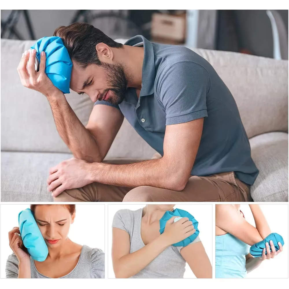 Paquets de sacs de glace pour les blessures Sacs de glace réutilisables Thérapie chaude et froide et soulagement de la douleur pour les blessures au genou et aux jambes Sac de glace étanche sans fuite
