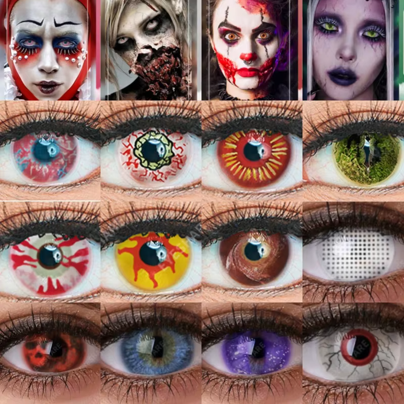 Cosplay lentilles de Contact de couleur pour les yeux maquillage Halloween beauté