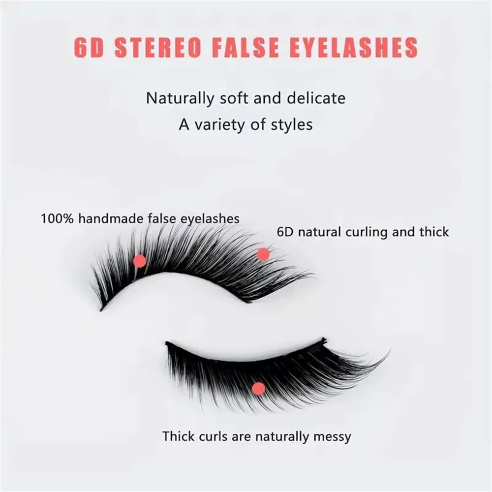 5 paires de faux cils, cils d'asage naturel