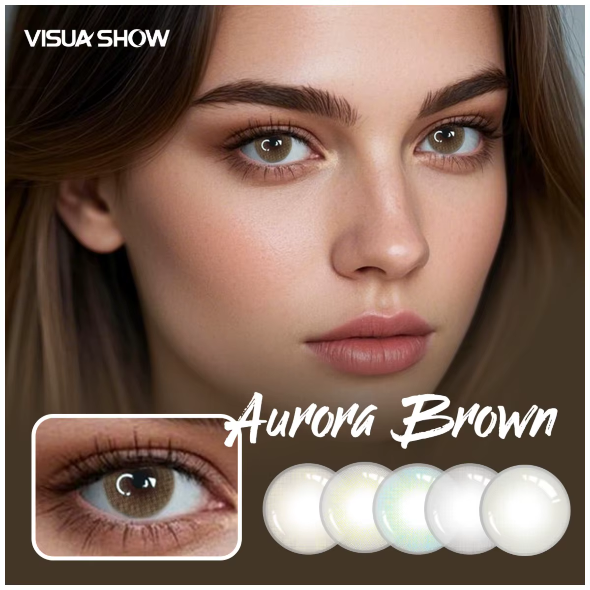 VISUASHOW Lentilles de contact couleur gris aurore