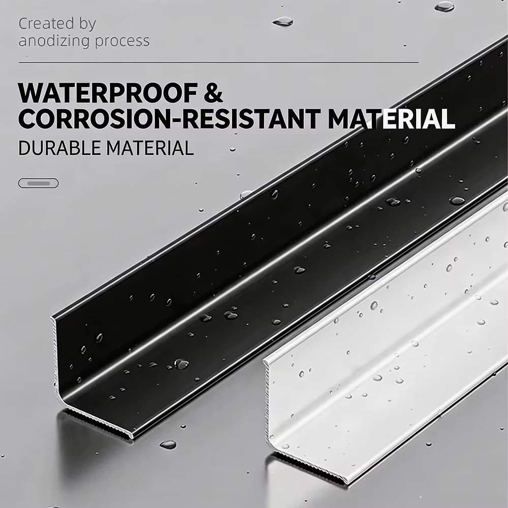 Profilé d'angle intérieur en alliage d'aluminium 0,5/1m, bande décorative, profilé en aluminium à angle droit inversé, ligne de bordure mur-plafond, plinthe en L