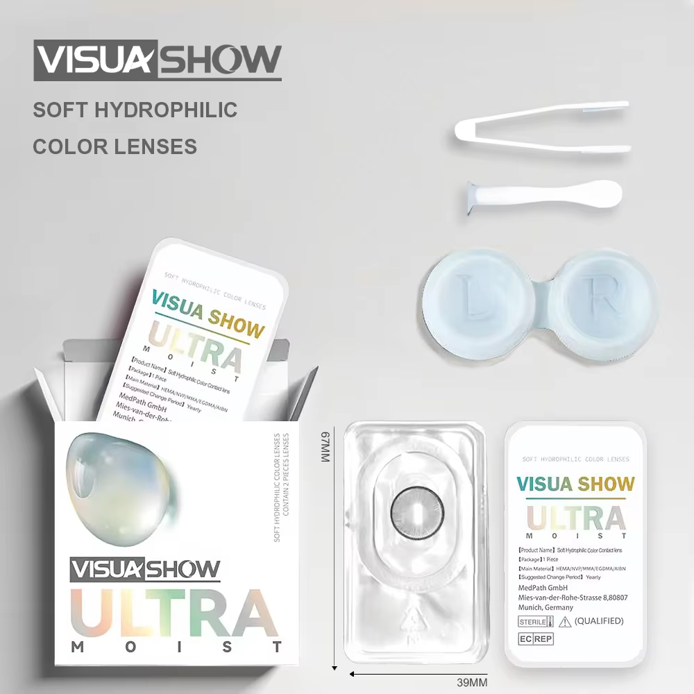 Lalens 1 paire de lentilles de contact colorées marron et noires pour les yeux
