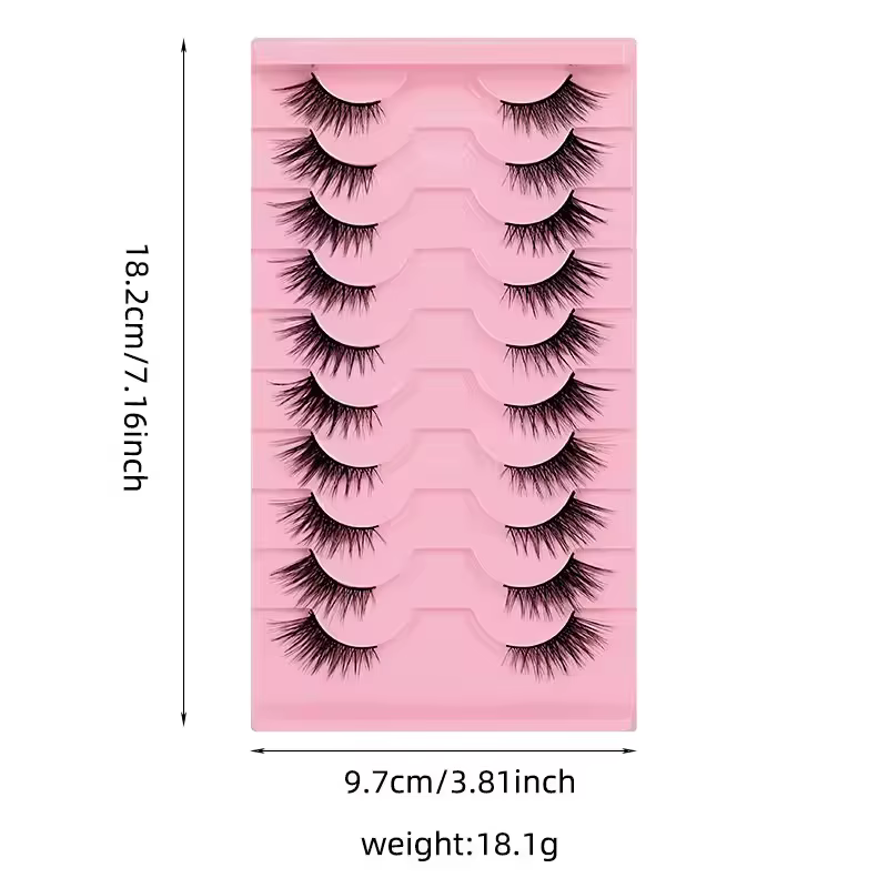 Goodobe demi-oeil 10 paires naturel renard maquillage des yeux faux cils doux style cool vaporeux adapté au