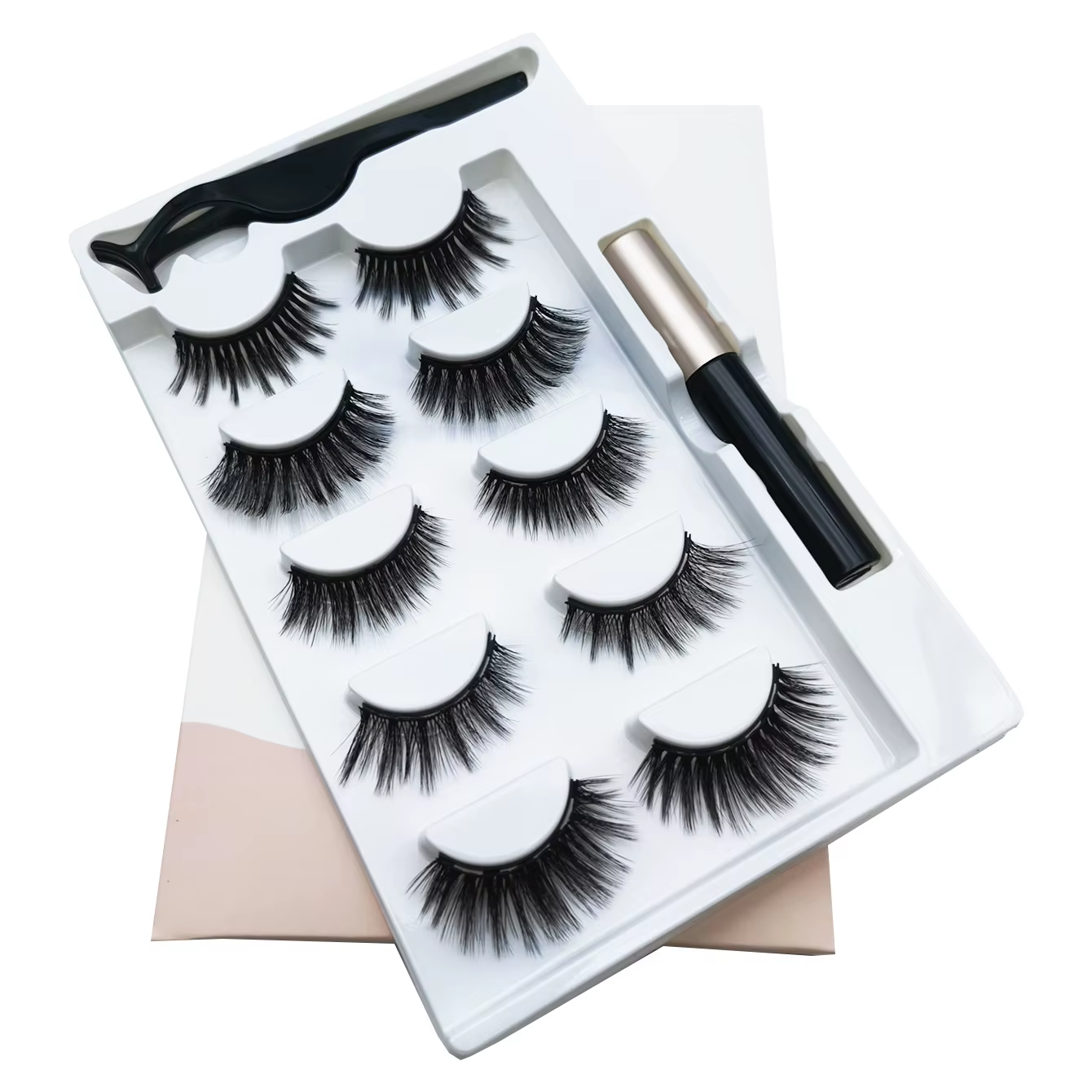 5 paires de faux cils magnétiques 8D