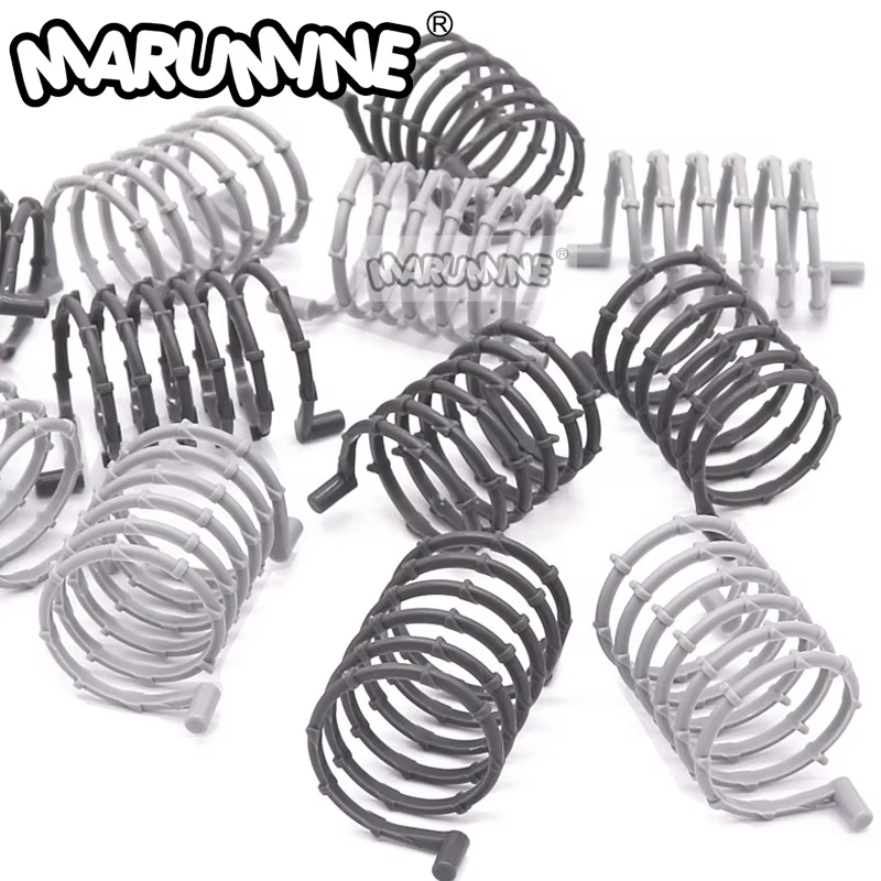 MARUMINE 100 Pièces de fil barbelé pour barricade, pièces MOC, clôture de diorama militaire, barrière, base de soldats, briques DIY, jouet éducatif pour enfants