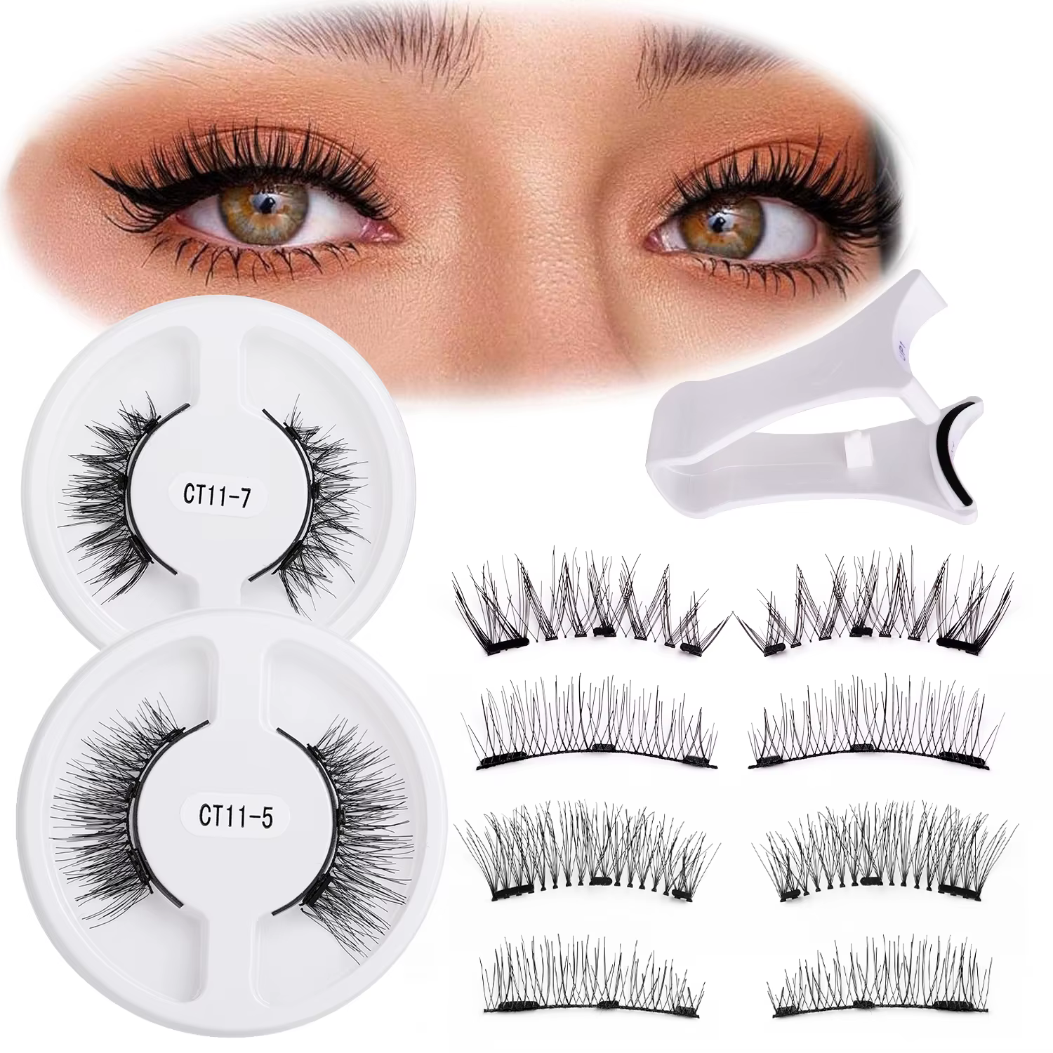1 paire de kit de cils magnétiques réutilisables – Application facile