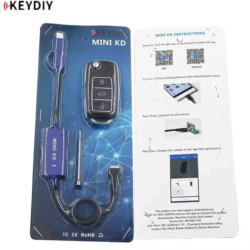 Le générateur de clé à distance KEYDIY Mini KD d'origine prend en charge le système Android/IOS rend plus de 1000 télécommandes automatiques programmation de clé automatique