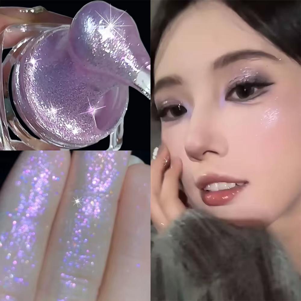 Fard à paupières liquide à paillettes violettes